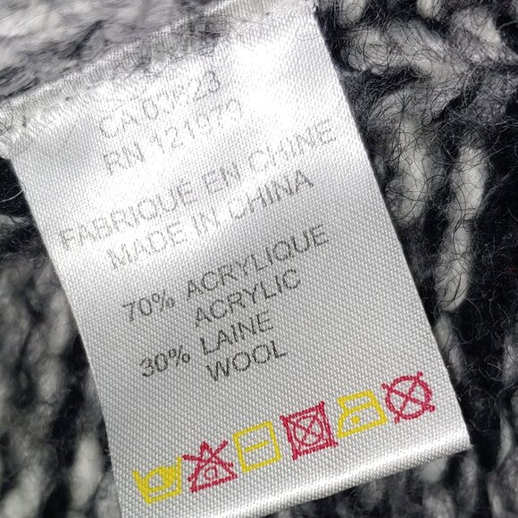 ProjekRaw Marled Wool Blend Shawl Neck Long Sleeves Knit Sweater Size L Grey - Picture 4 of 6